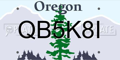 QB5K8I Oregon License Plate