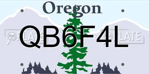 QB6F4L Oregon License Plate