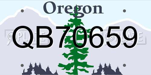 QB70659 Oregon License Plate
