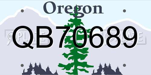 QB70689 Oregon License Plate