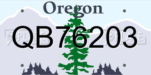 QB76203 Oregon License Plate
