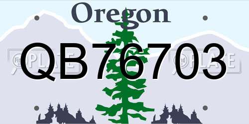 QB76703 Oregon License Plate