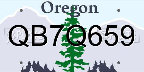 QB7Q659 Oregon License Plate