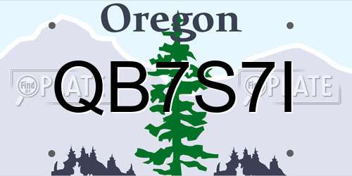 QB7S7I Oregon License Plate