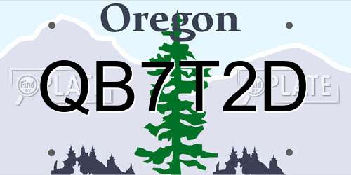 QB7T2D Oregon License Plate