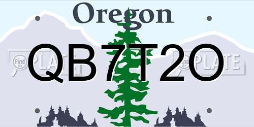 QB7T2O Oregon License Plate