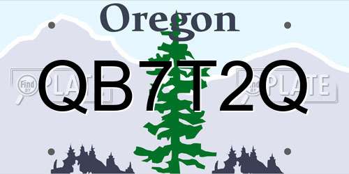 QB7T2Q Oregon License Plate