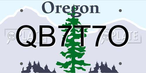 QB7T7O Oregon License Plate