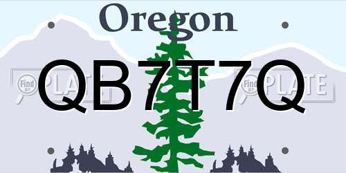 QB7T7Q Oregon License Plate