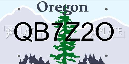 QB7Z2O Oregon License Plate