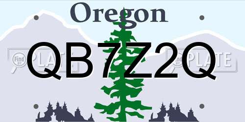 QB7Z2Q Oregon License Plate
