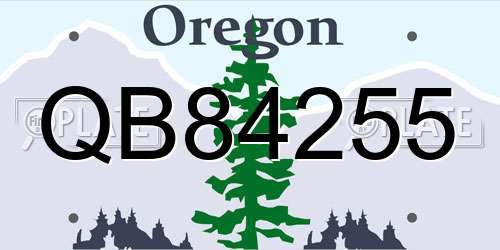 QB84255 Oregon License Plate