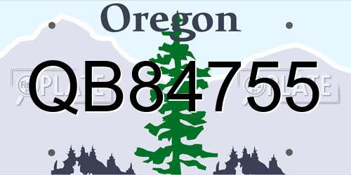 QB84755 Oregon License Plate