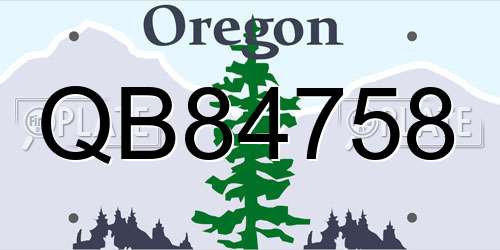 QB84758 Oregon License Plate