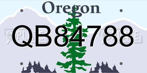 QB84788 Oregon License Plate