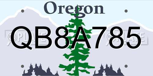 QB8A785 Oregon License Plate