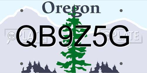 QB9Z5G Oregon License Plate