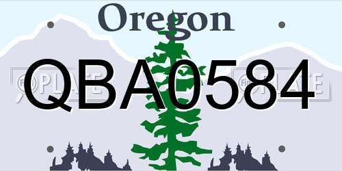 QBA0584 Oregon License Plate