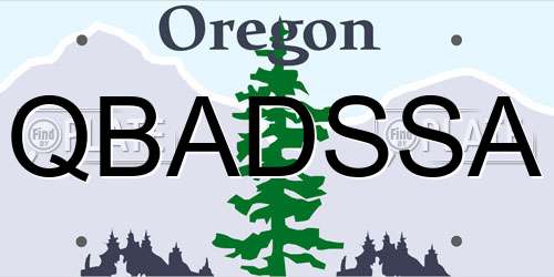 QBADSSA Oregon License Plate