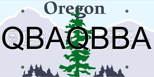 QBAQBBA Oregon License Plate
