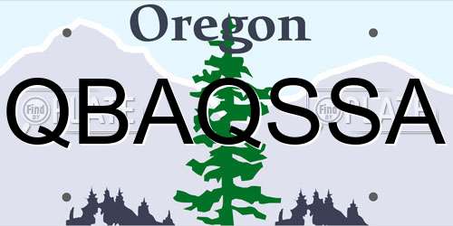 QBAQSSA Oregon License Plate