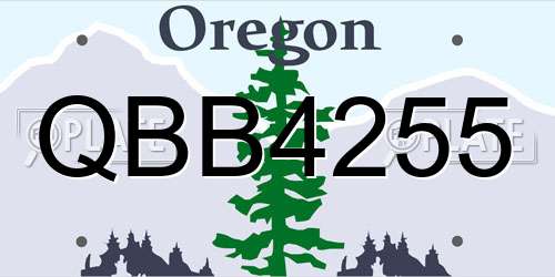 QBB4255 Oregon License Plate