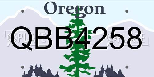 QBB4258 Oregon License Plate