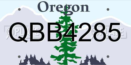 QBB4285 Oregon License Plate