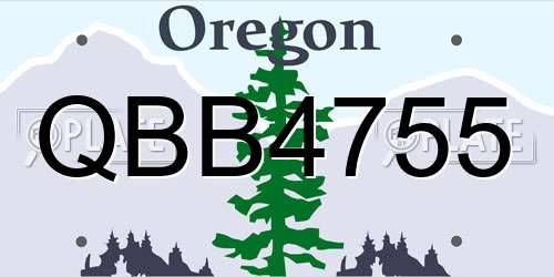 QBB4755 Oregon License Plate