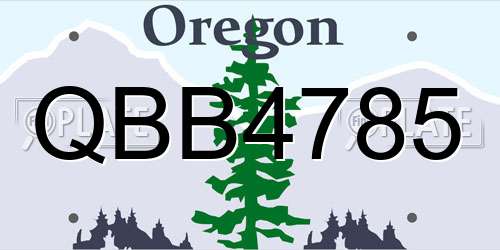 QBB4785 Oregon License Plate
