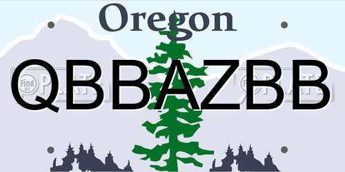 QBBAZBB Oregon License Plate