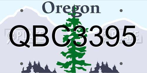 QBC3395 Oregon License Plate