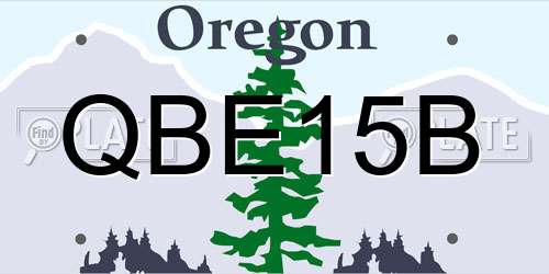 QBE15B Oregon License Plate