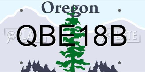 QBE18B Oregon License Plate