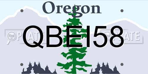 QBEI58 Oregon License Plate