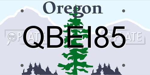 QBEI85 Oregon License Plate
