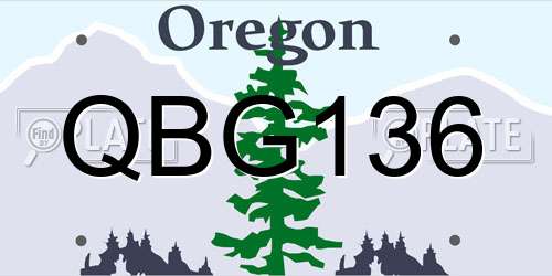 QBG136 Oregon License Plate