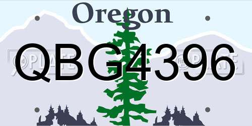 QBG4396 Oregon License Plate