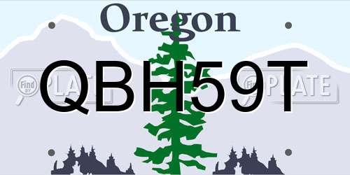 QBH59T Oregon License Plate