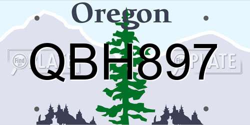 QBH897 Oregon License Plate