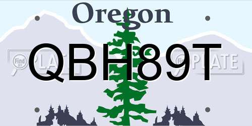 QBH89T Oregon License Plate
