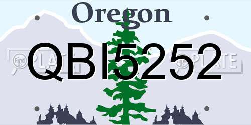 QBI5252 Oregon License Plate