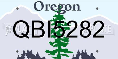 QBI5282 Oregon License Plate
