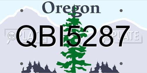 QBI5287 Oregon License Plate