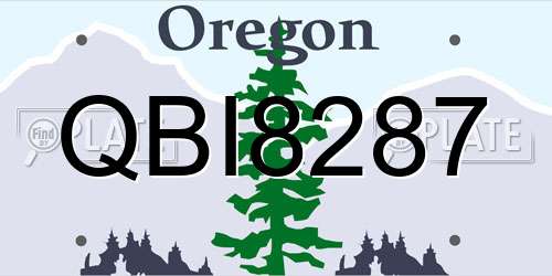 QBI8287 Oregon License Plate