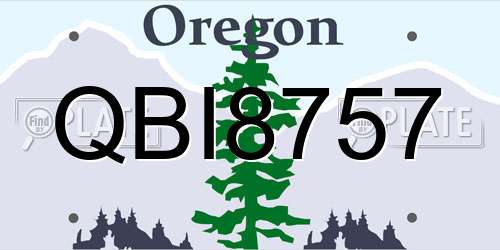 QBI8757 Oregon License Plate