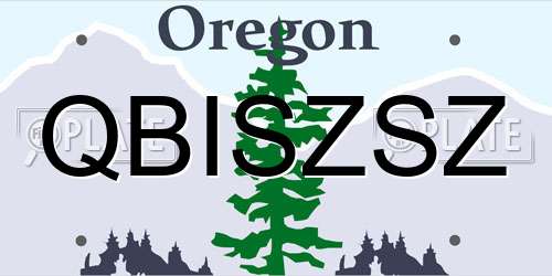 QBISZSZ Oregon License Plate