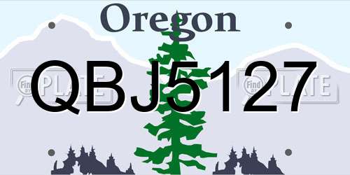 QBJ5127 Oregon License Plate