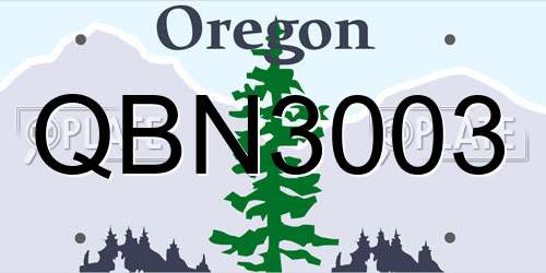 QBN3003 Oregon License Plate