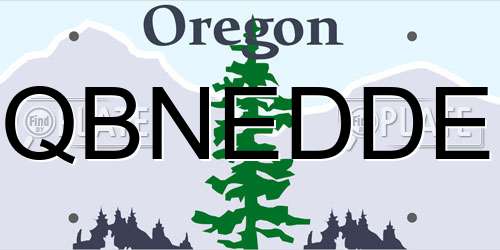QBNEDDE Oregon License Plate
